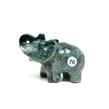 Load image into Gallery viewer, Crystal Carving Animal Moss Agate Elephant Sculpture