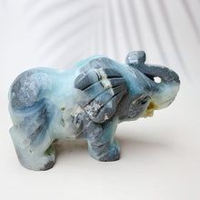 Load image into Gallery viewer, Natural Caribbean Crystal Gemstone Sculpture Animal Elephant Room Decoration Piece Reiki Energy Home Decoration Crafts Gift