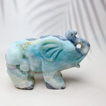 Load image into Gallery viewer, Natural Caribbean Crystal Gemstone Sculpture Animal Elephant Room Decoration Piece Reiki Energy Home Decoration Crafts Gift