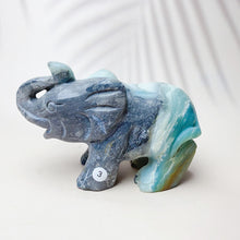 Load image into Gallery viewer, Natural Caribbean Crystal Gemstone Sculpture Animal Elephant Room Decoration Piece Reiki Energy Home Decoration Crafts Gift