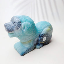 Load image into Gallery viewer, 1PC Natural Caribbean Crystal Carving Animal Reiki Puppy Energy Piglet Exquisite Snail With Small Fish Crystal Home Decoration Crafts Gift