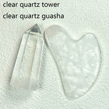 Load image into Gallery viewer, Clear Quartz &amp; Obsidian &amp; Green Aventurine Tower And Guasha Set