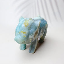 Load image into Gallery viewer, 1PC Natural Caribbean Crystal Carving Animal Reiki Puppy Energy Piglet Exquisite Snail With Small Fish Crystal Home Decoration Crafts Gift