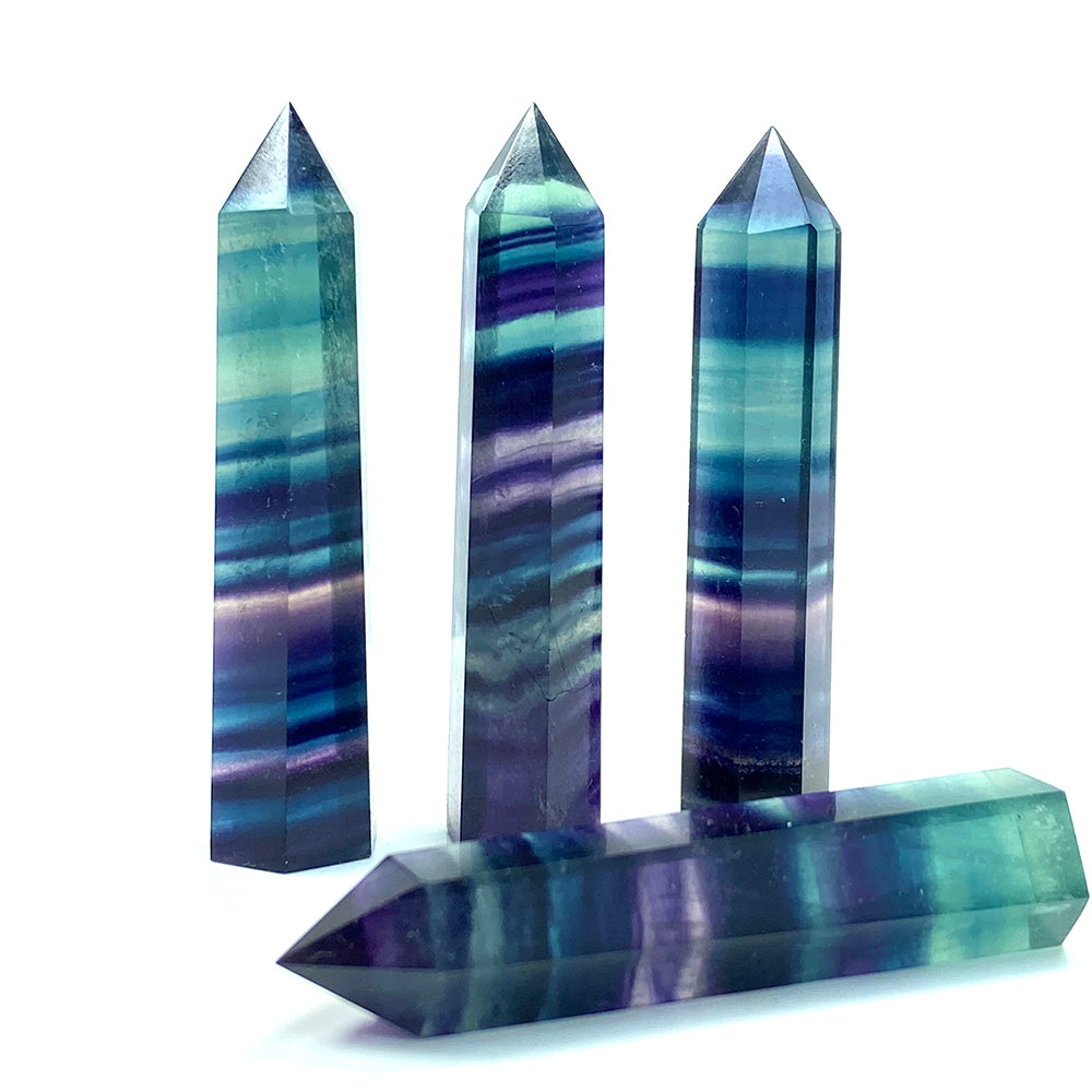 Small Size Rainbow Fluorite Tower / Point