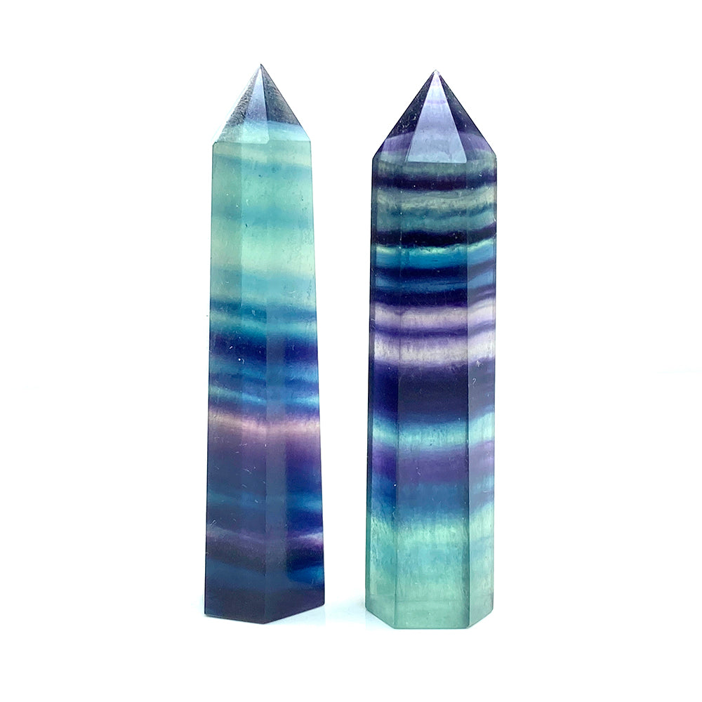 Small Size Rainbow Fluorite Tower / Point