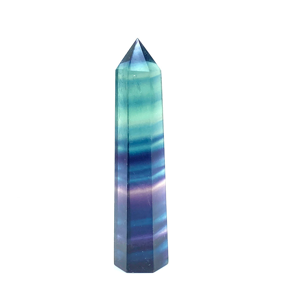 Small Size Rainbow Fluorite Tower / Point