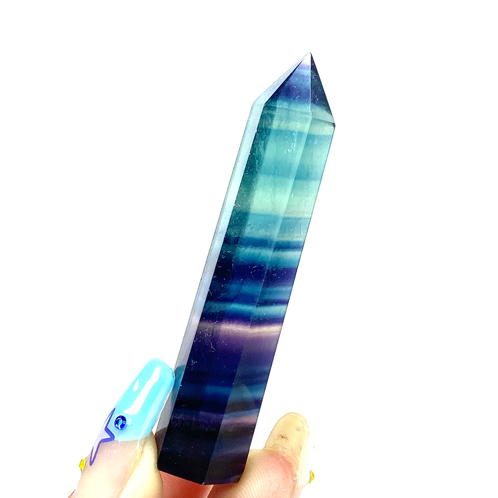 Small Size Rainbow Fluorite Tower / Point