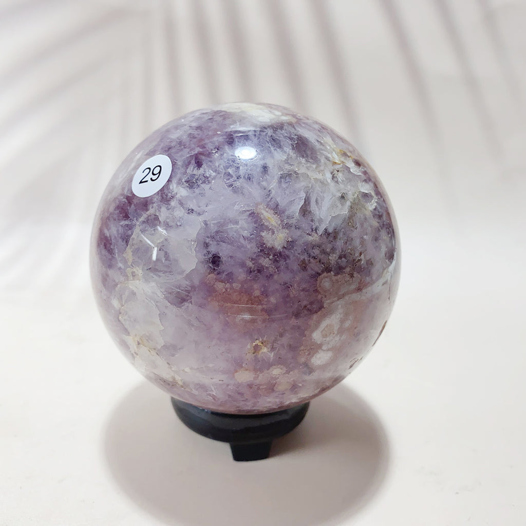 Natural Pink Amethyst Sphere Reiki Crystal Healing Energy Office Home Decoration Arts And Crafts Gift