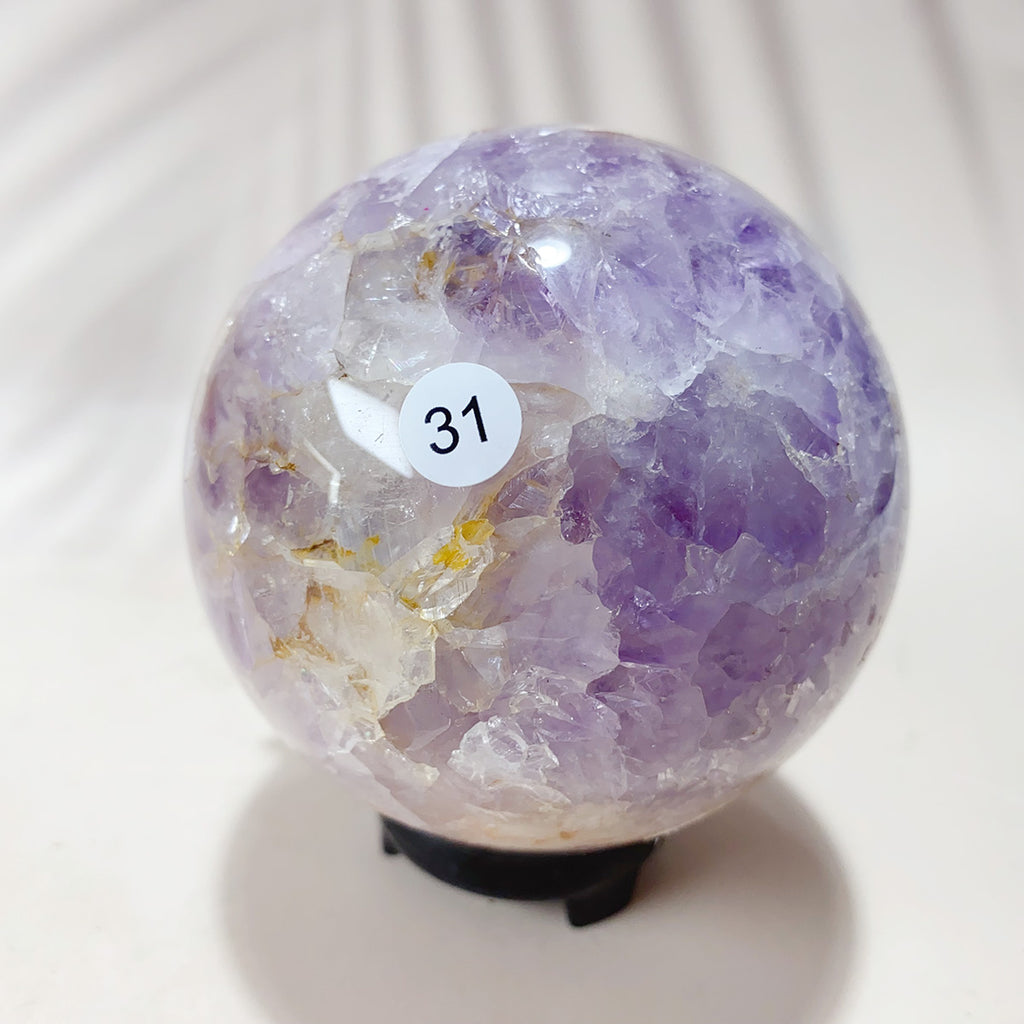 Natural Pink Amethyst Sphere Reiki Crystal Healing Energy Office Home Decoration Arts And Crafts Gift