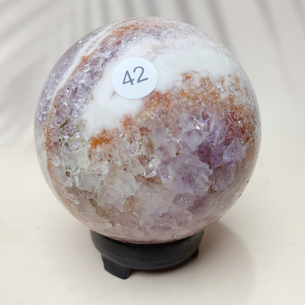 Natural Pink Amethyst Sphere Reiki Crystal Healing Energy Office Home Decoration Arts And Crafts Gift