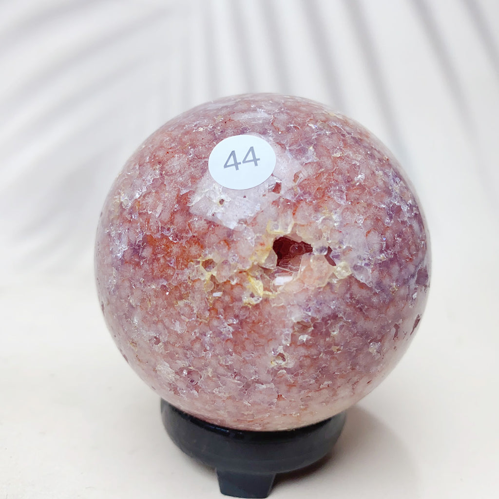 Natural Pink Amethyst Sphere Reiki Crystal Healing Energy Office Home Decoration Arts And Crafts Gift