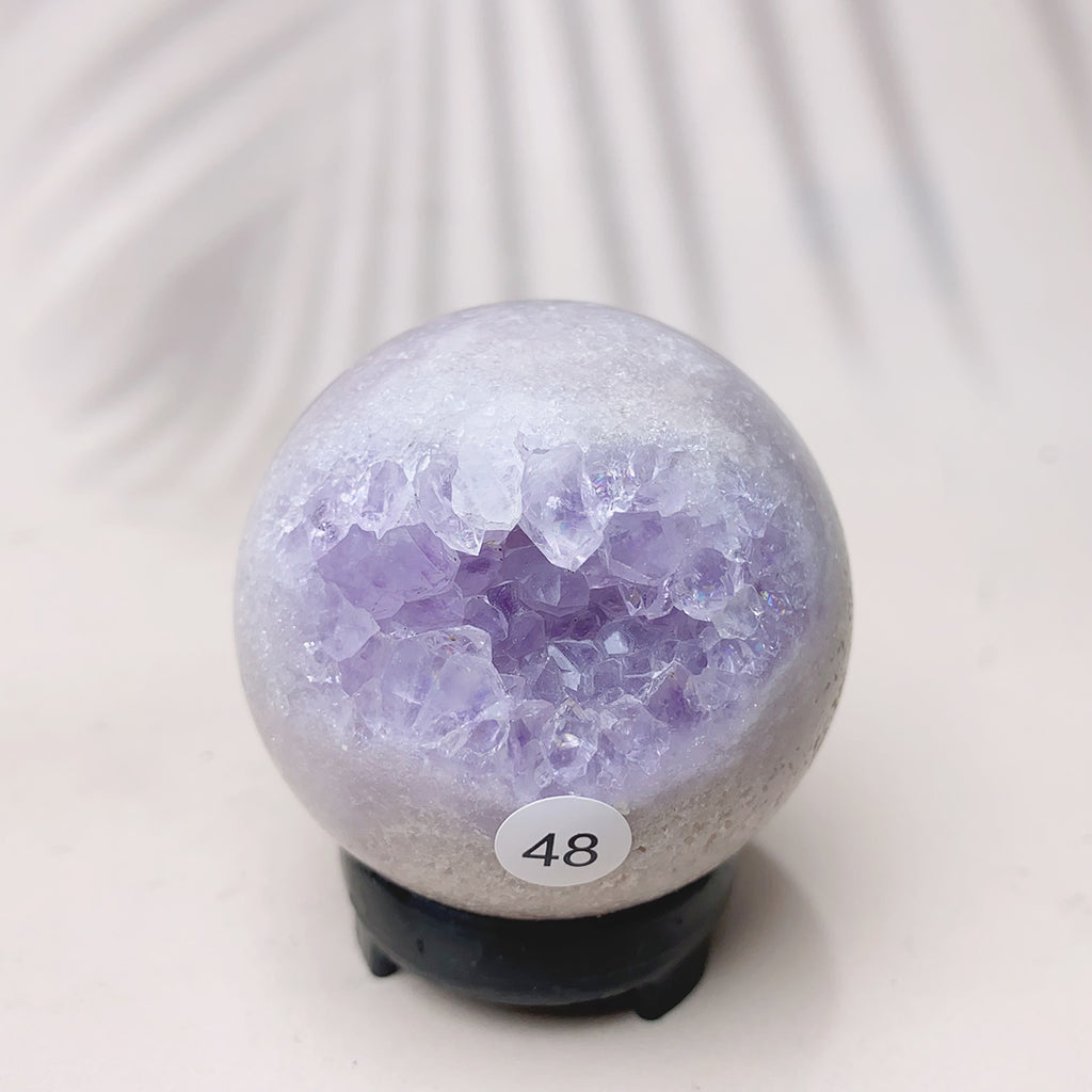 Natural Pink Amethyst Sphere Reiki Crystal Healing Energy Office Home Decoration Arts And Crafts Gift