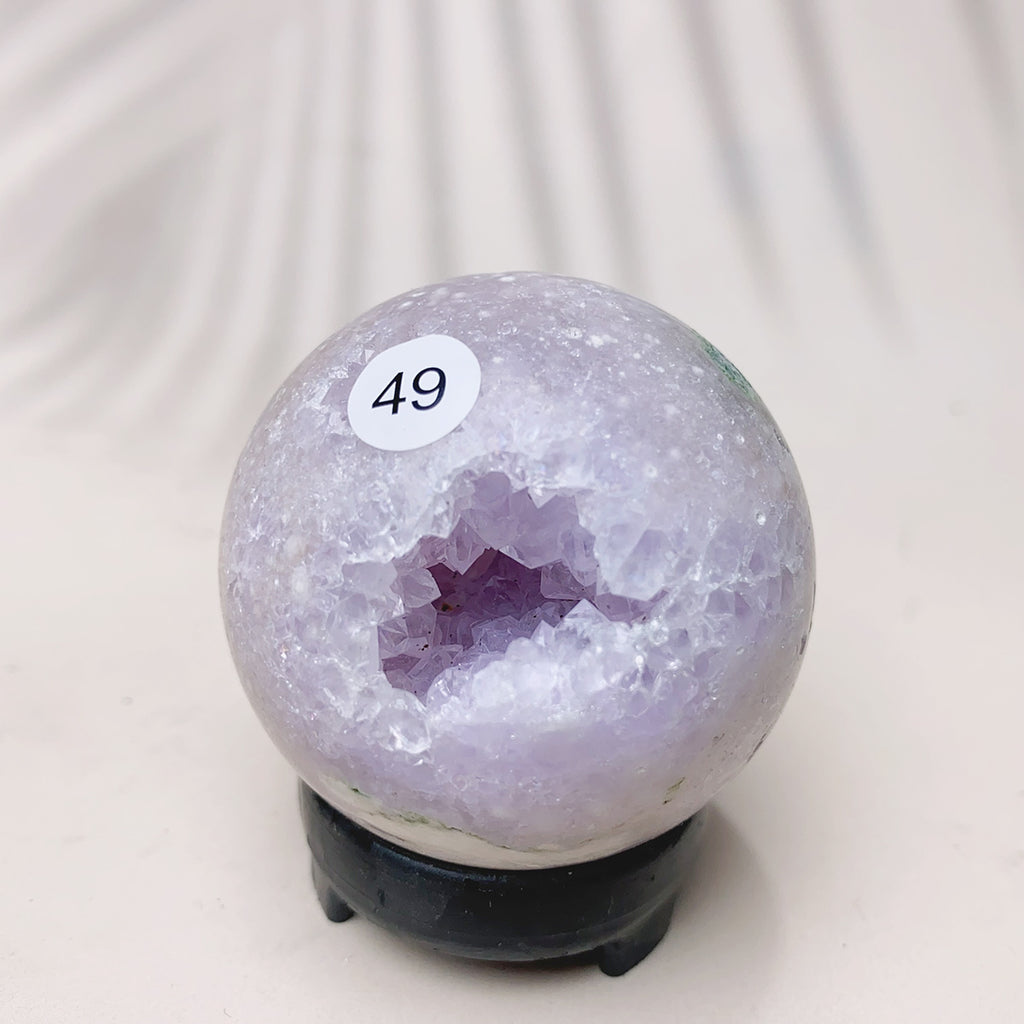 Natural Pink Amethyst Sphere Reiki Crystal Healing Energy Office Home Decoration Arts And Crafts Gift