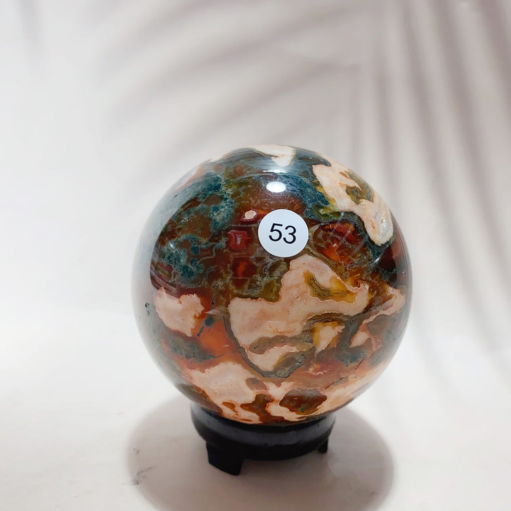 Natural Red Moss Agate Crystal Sphere