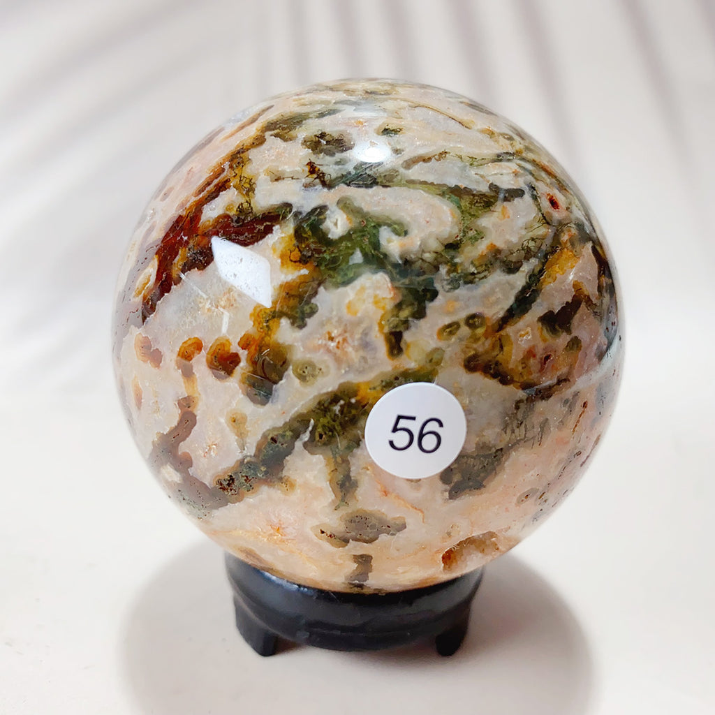 Natural Red Moss Agate Crystal Sphere