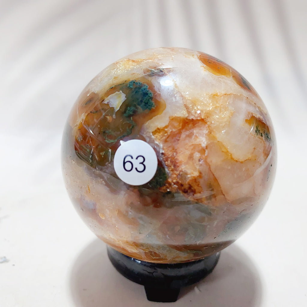 Natural Red Moss Agate Crystal Sphere