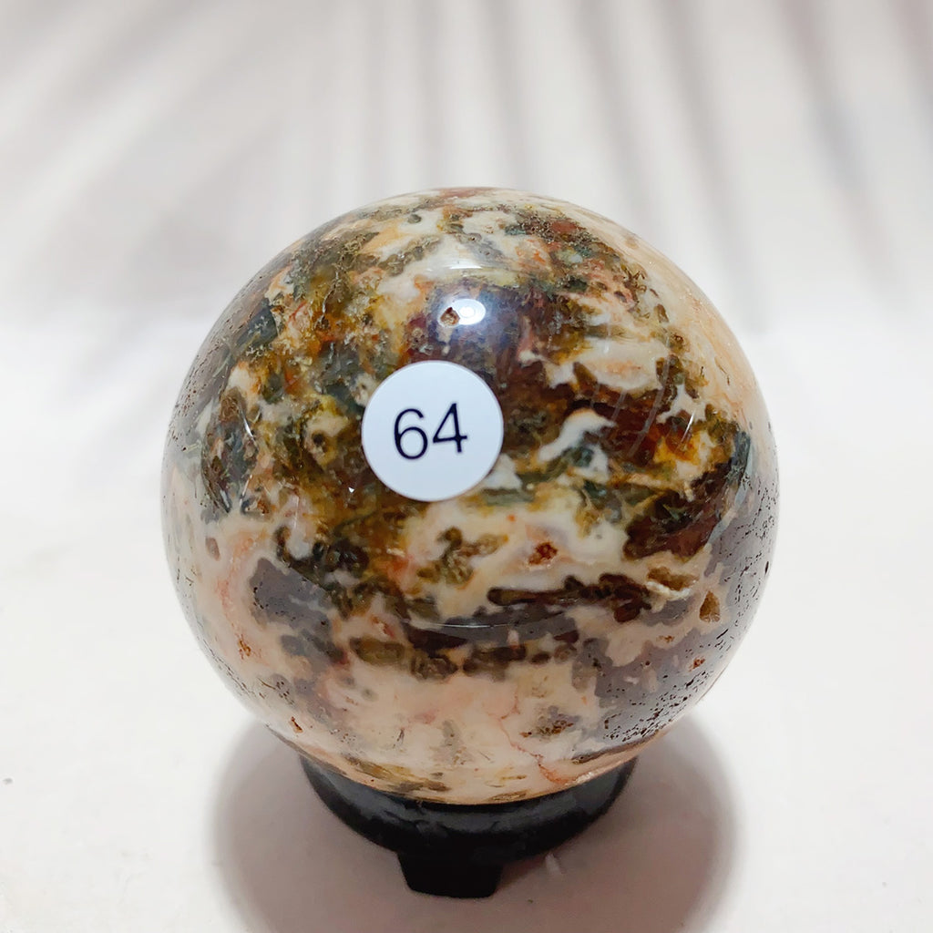 Natural Red Moss Agate Crystal Sphere