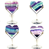 Fluorite Heart Gemstones Minerals Wicca Spiritual Reiki Ornaments Home Decoration