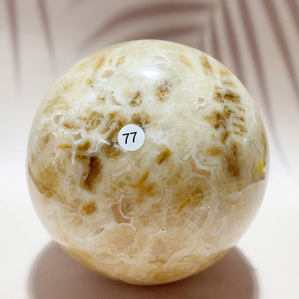 Natural Yellow Jade Crystal Sphere