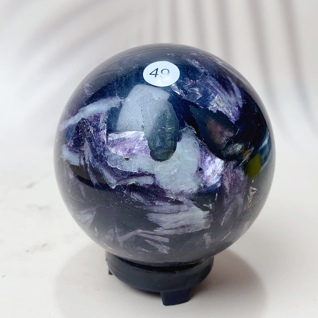 Natural Purple Fluorite Root Sphere Purple Reiki Crystal Healing Energy Gemstone Home Decoration Crafts Gift