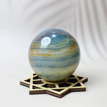 Load image into Gallery viewer, Natural Blue Onxy Sphere Reiki Crystal Energy Gemstone Home Decor Crystal Ball Artware Gift