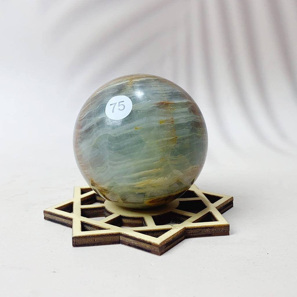 Natural Blue Onxy Sphere Reiki Crystal Energy Gemstone Home Decor Crystal Ball Artware Gift