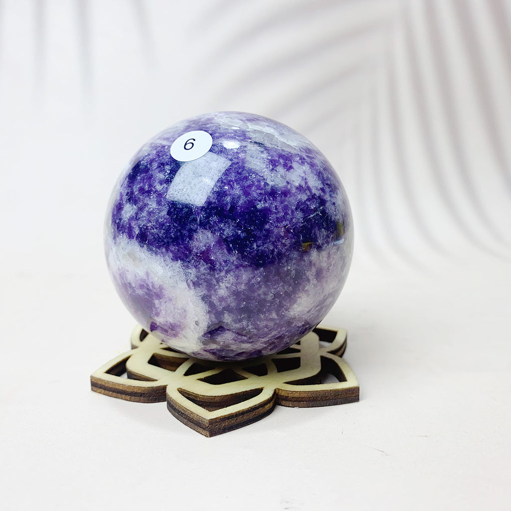 Natural Lepidolite Crystal Sphere Home Decoration Reiki Energy Crystal Sphere Decorative Crafts