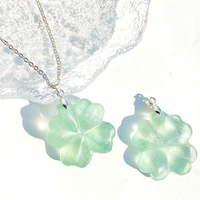 Load image into Gallery viewer, Green Fluorite Four Leaf Clover Carving pendant