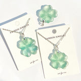 Green Fluorite Four Leaf Clover Carving pendant