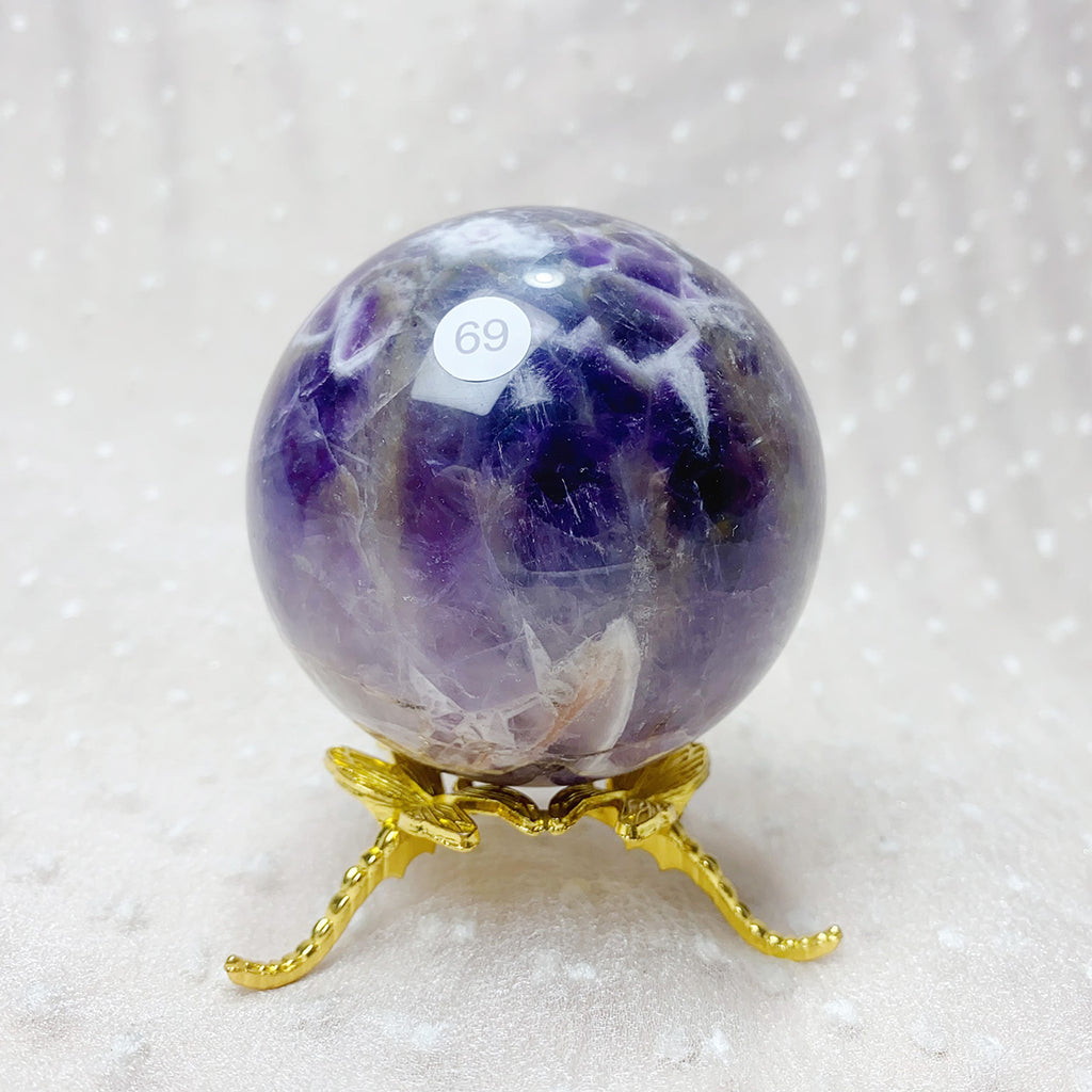 1 PC Dream Amethyst Ball Polished Massage Sphere Ball Reiki Healing Stone Crafts Room Decor Crystal Sphere Gift