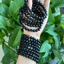 Load image into Gallery viewer, Silver Obsidian Bracelet $10/3PCS