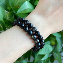 Load image into Gallery viewer, Silver Obsidian Bracelet $10/3PCS