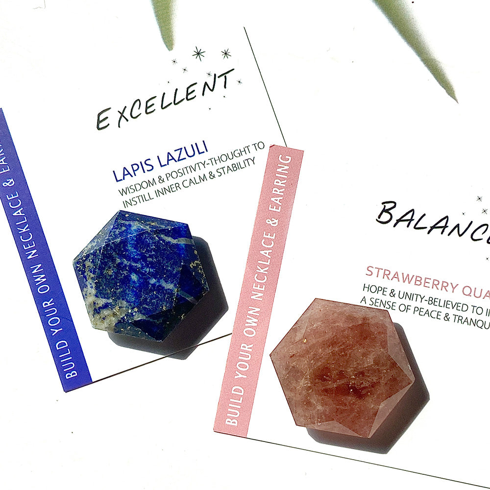 Strawberry Quartz & Lapis Lazuli David star