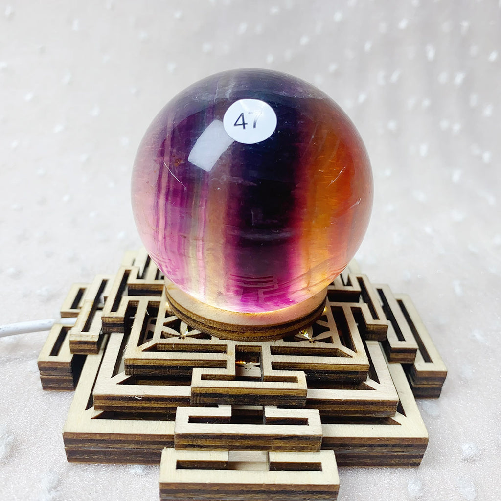 Natural Rainbow Fluorite Candy Sphere Ornament Reiki Quartz Sphere Healing Stone Fluorite Crystal Ball