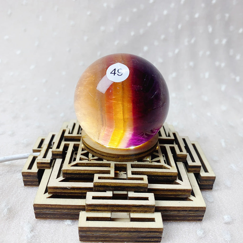 Natural Rainbow Fluorite Candy Sphere Ornament Reiki Quartz Sphere Healing Stone Fluorite Crystal Ball