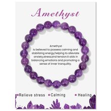 Load image into Gallery viewer, Natural Crystal Amethyst Citrine Beaded Elastic Rope Simple Bracelet