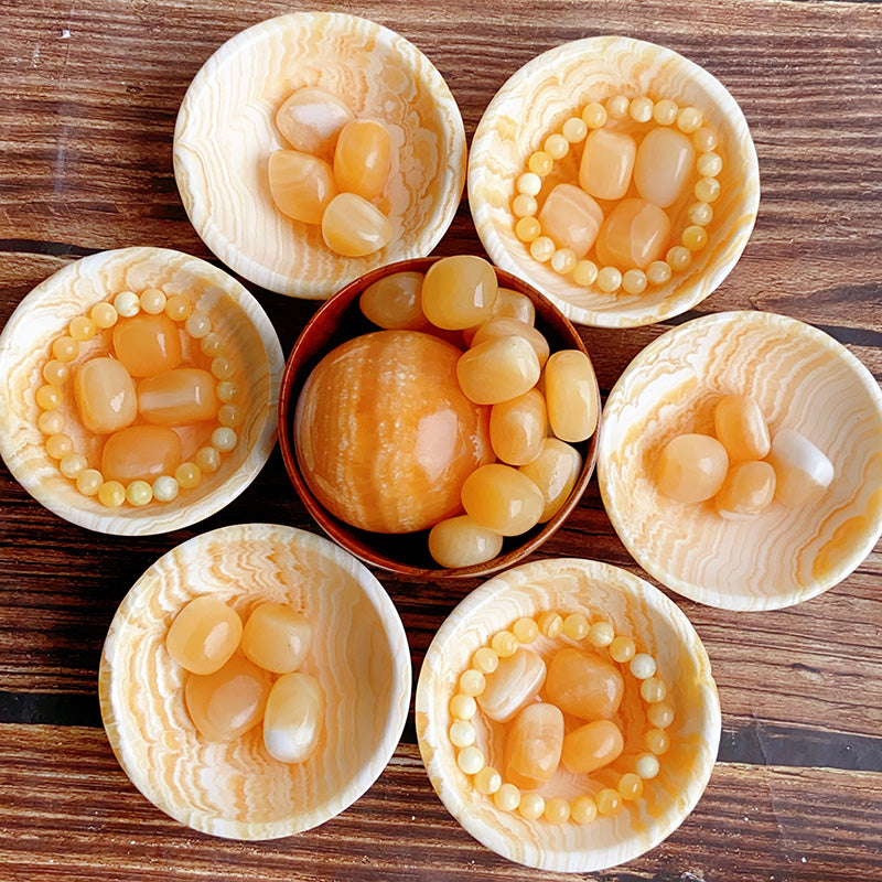 Orange Calcite Bowl