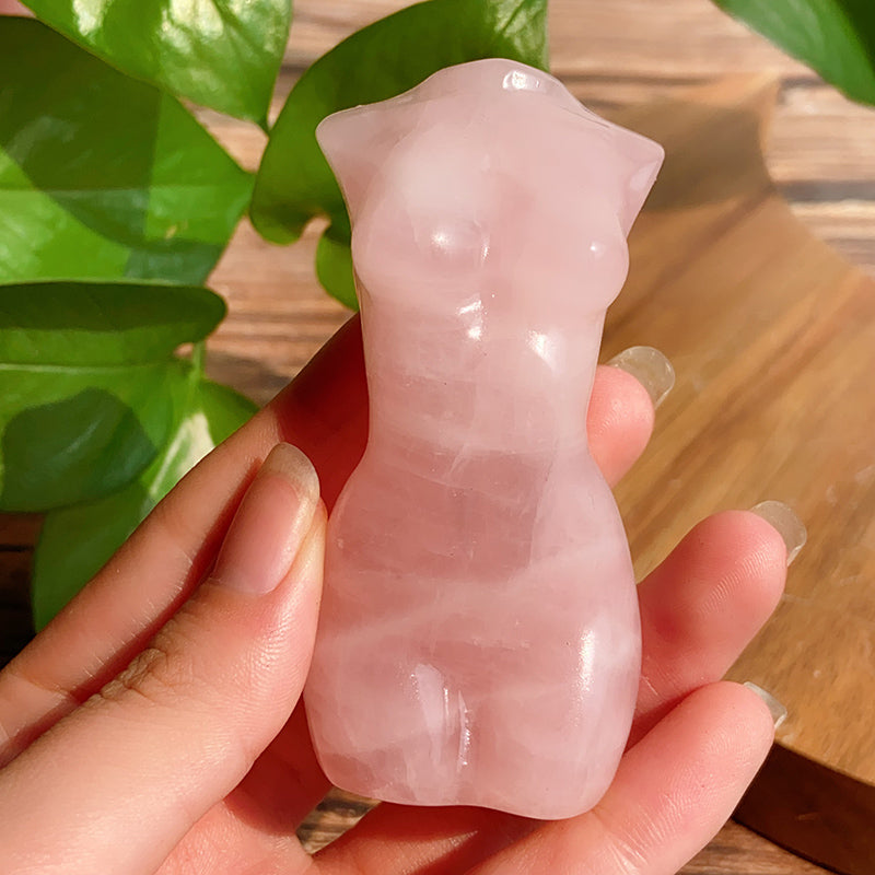 Rose Quartz Lady Body Carvings