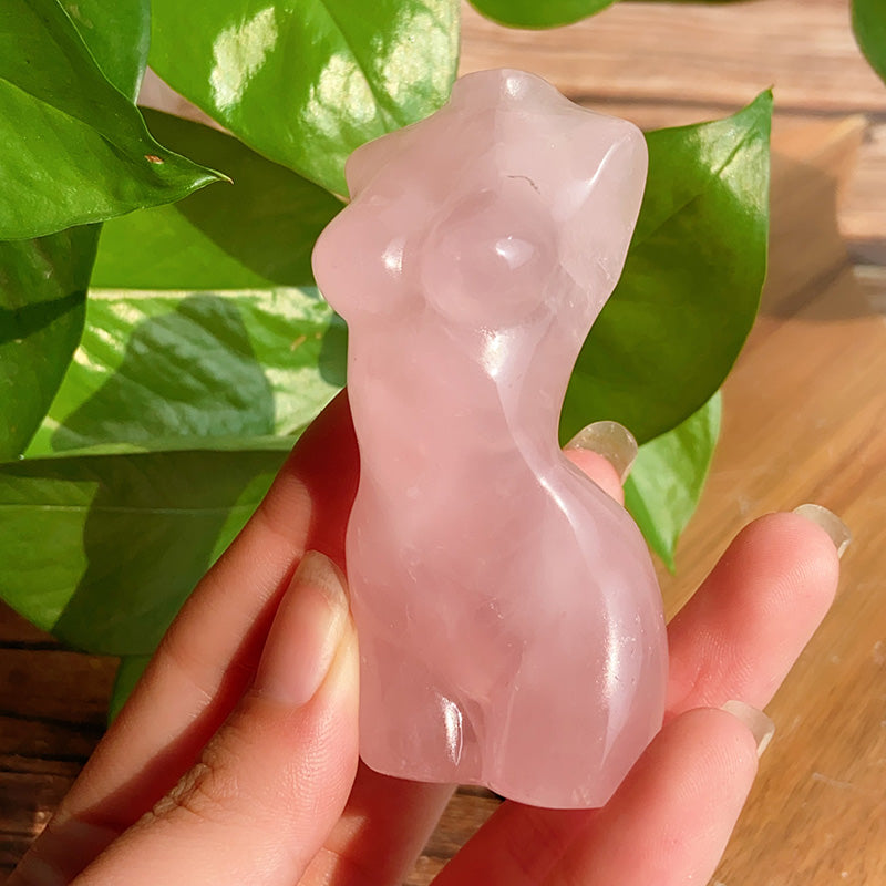 Rose Quartz Lady Body Carvings