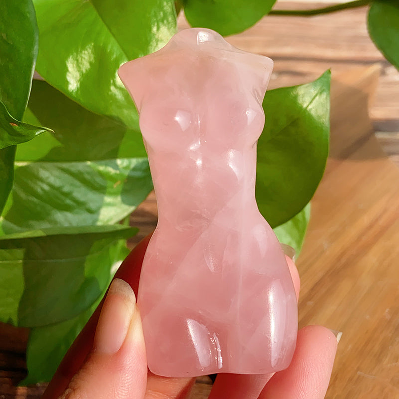 Rose Quartz Lady Body Carvings