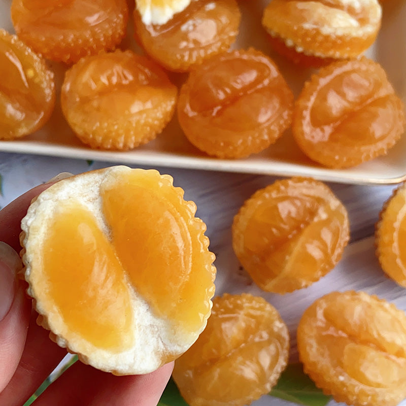 Orange Calcite Durian Carvings