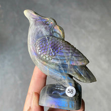 Load image into Gallery viewer, Natural Purple Light Pull Feldspar Crystal Carved Animal Owl And Reiki Bird Energy Home Decoration Crafts Gift