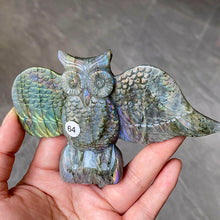 Load image into Gallery viewer, Natural Purple Light Pull Feldspar Crystal Carved Animal Owl And Reiki Bird Energy Home Decoration Crafts Gift