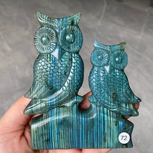 Load image into Gallery viewer, Natural Purple Light Pull Feldspar Crystal Carved Animal Owl And Reiki Bird Energy Home Decoration Crafts Gift