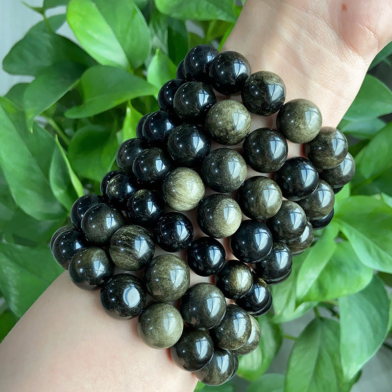 Big Size Golden Obsidian Bracelet