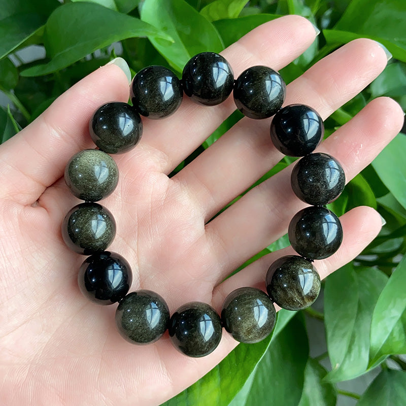 Big Size Golden Obsidian Bracelet