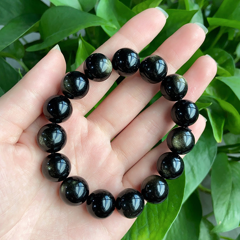 Big Size Golden Obsidian Bracelet