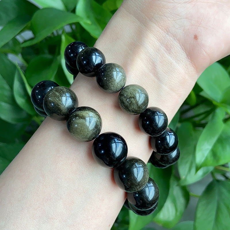 Big Size Golden Obsidian Bracelet