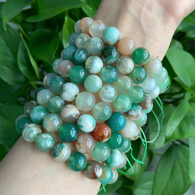 Green Flower Agate Bracelet $10/PC