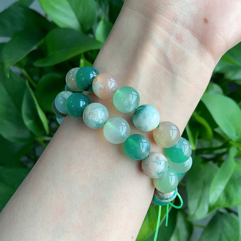 Green Flower Agate Bracelet $10/PC